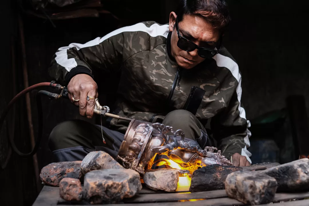Metalsmith in Patan, Nepal